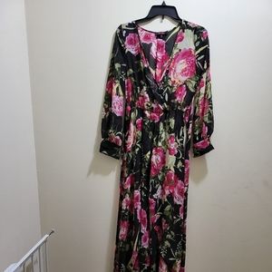 super flowy black and floral dress